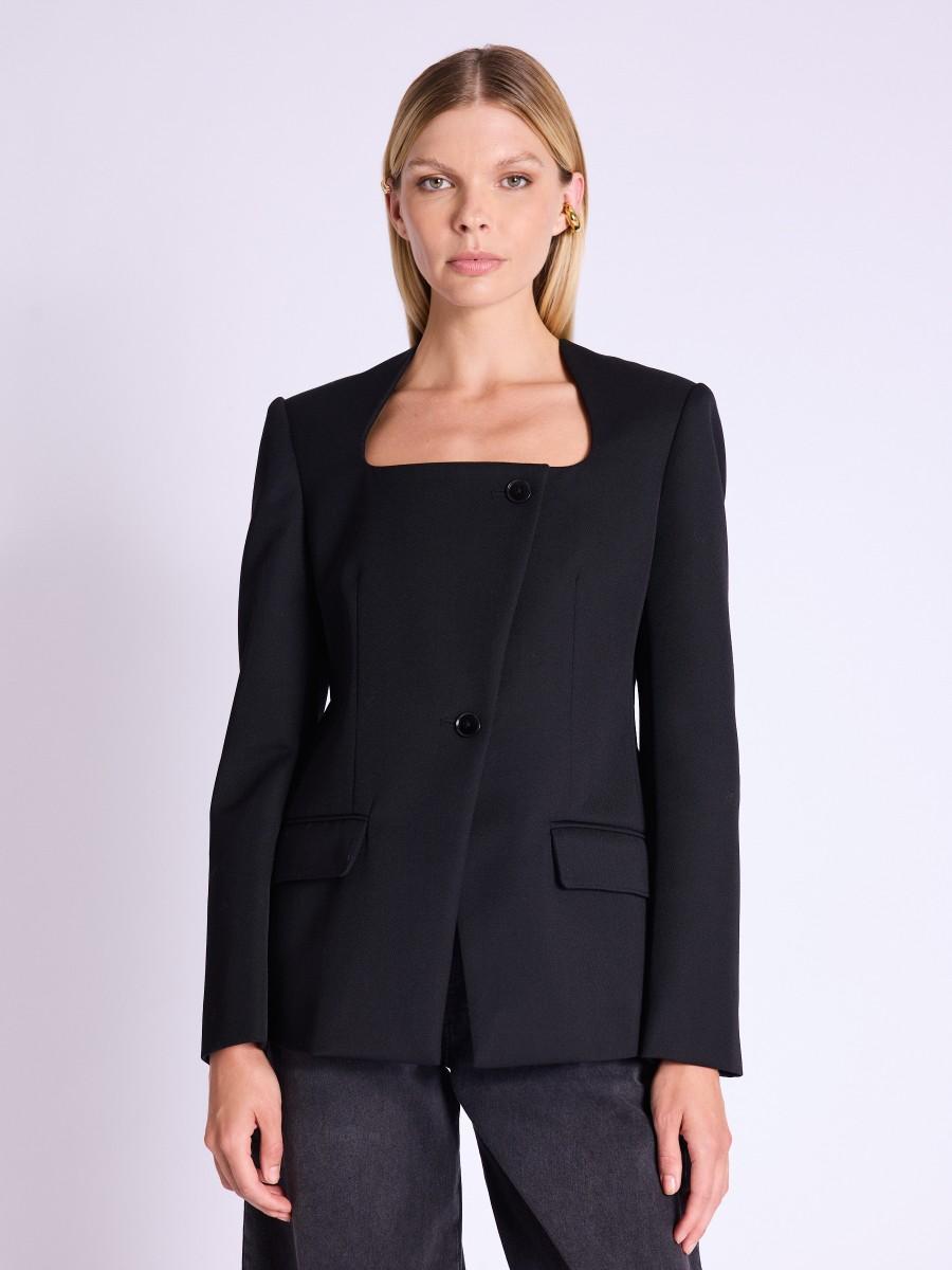Berenice Veste VIBES Veste cintrée noire à col carré