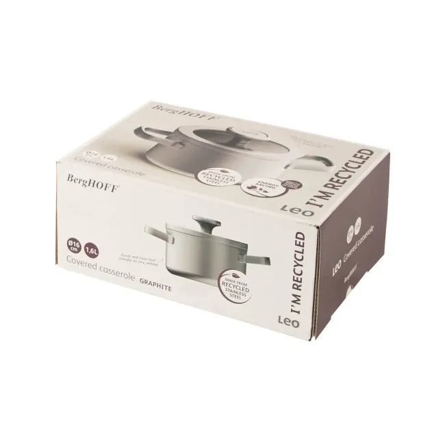 Berghoff Cocotte Avec Couvercle Graphite En Acier Inoxydable Recyclé 16cm