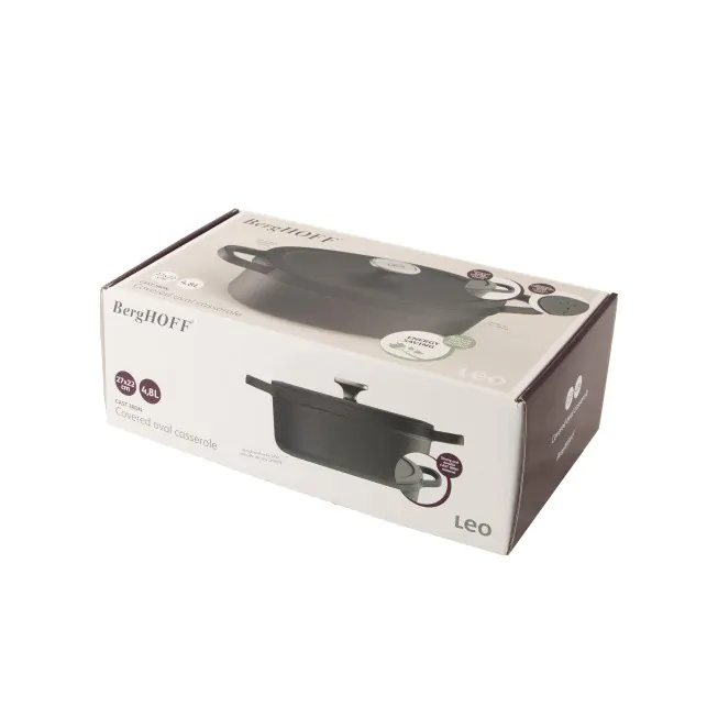 Berghoff Cocotte Ovale En Fonte Avec Couvercle Graphite 27x22cm