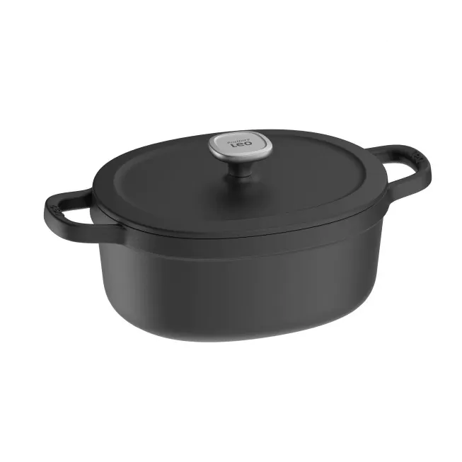 berghoff Cocotte ovale en Fonte avec couvercle Graphite 27x22cm