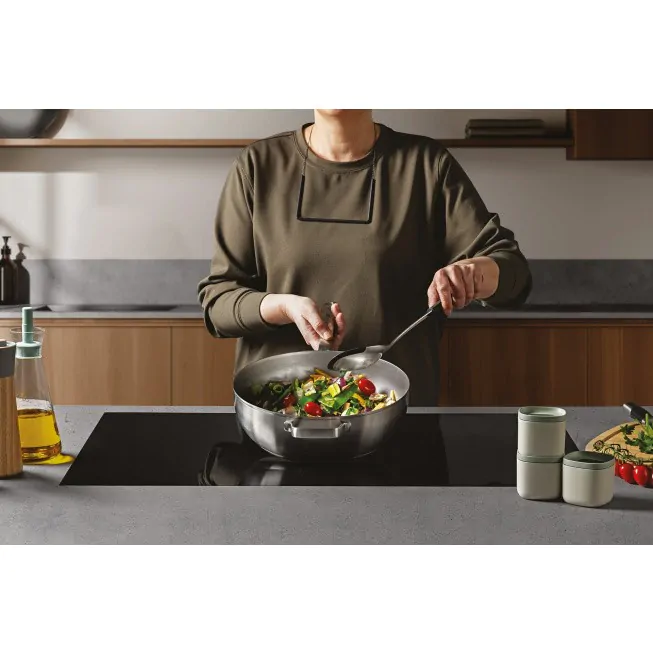 Berghoff Wok Avec Couvercle Graphite En Acier Inoxydable Recyclé 28cm