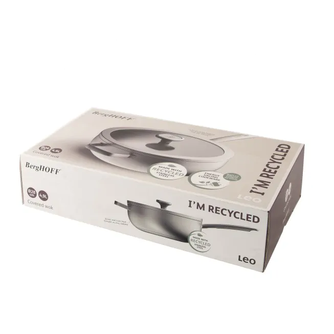 Berghoff Wok Avec Couvercle Graphite En Acier Inoxydable Recyclé 28cm