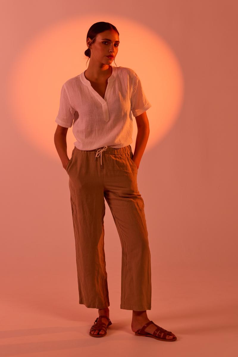 Bermudes Pantalon coupe large - lin