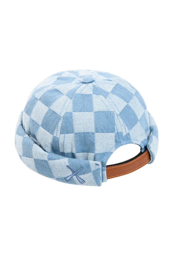 Béton Ciré BONNET MIKI DOCKER En Denim à Carreaux De Bretagne Fabriqué Au Portugal