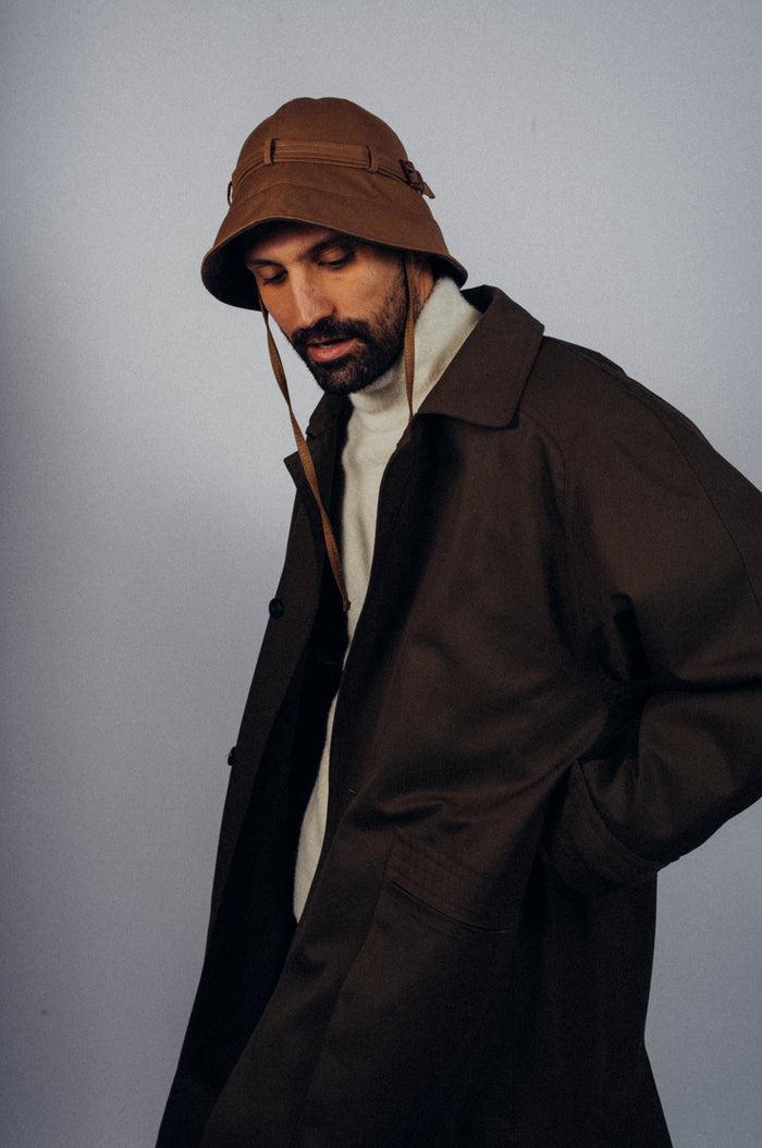 béton ciré Chapeau Chalutrench sésame déperlant unisexe et fabriqué au Portugal