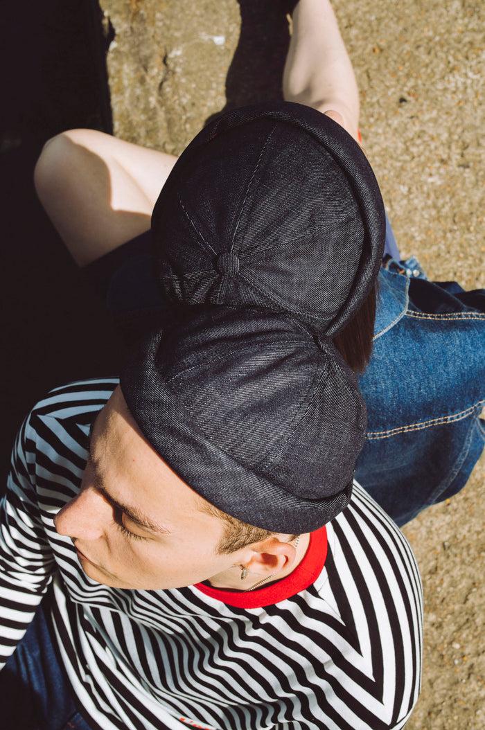 béton ciré Chapeau de marin Miki de Bretagne bleu denim en coton Béton Ciré fabriqué au Portugal