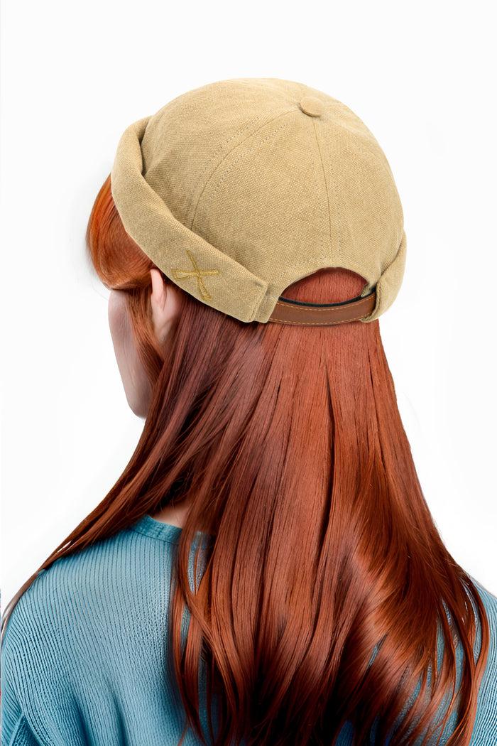 béton ciré Chapeau docker Miki pour homme et femme sésame lin fabriqué au Portugal