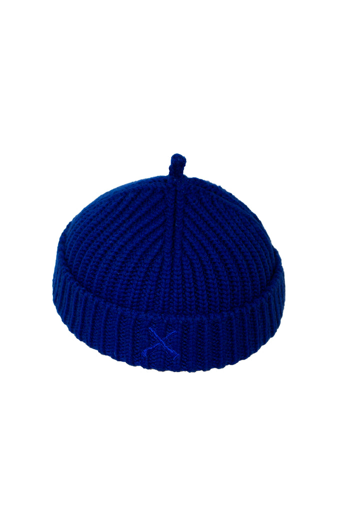 Béton Ciré Laine Et Bonnet Unisexe Bonnet Miki Noir Tricoté En Italie