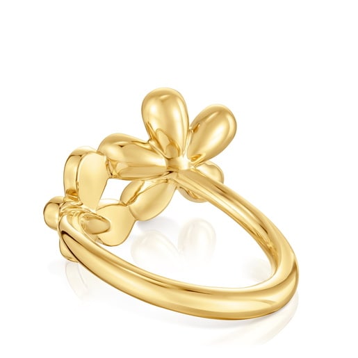 Tous Bague En Argent Plaqué Or 18 ct Et Améthyste Daisy