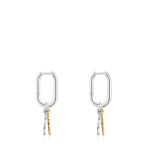 Tous Boucles d’oreilles anneaux motif ourson bicolores petites Sweet Dolls