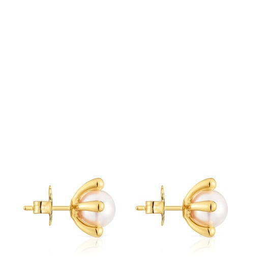 Tous Boucles d’oreilles en argent plaqué or 18 ct et perles de culture TOUS Garden