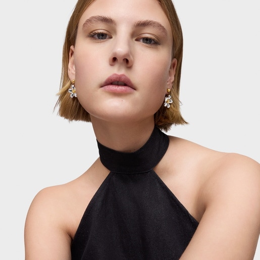 Tous Boucles D’oreilles Fleur Bicolores Courtes Daisy
