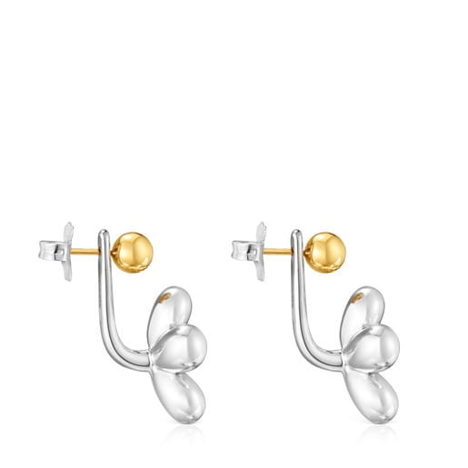 Tous Boucles d’oreilles fleur bicolores courtes Daisy
