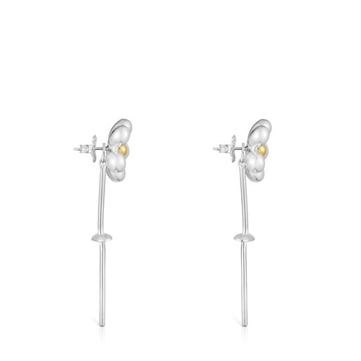 Tous Boucles d’oreilles fleur bicolores longues Daisy