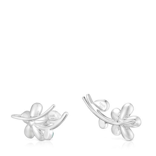 Tous Boucles D'oreilles Grimpantes En Argent Et Calcédoine Verte Daisy