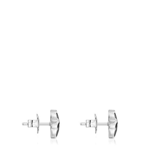 Tous Boucles d’oreilles ourson en argent et onyx 10 mm TOUS Icon Color