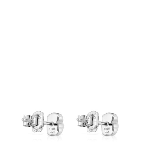 Tous Boucles D’oreilles Ourson En Argent Et Onyx 6 mm TOUS Icon Color