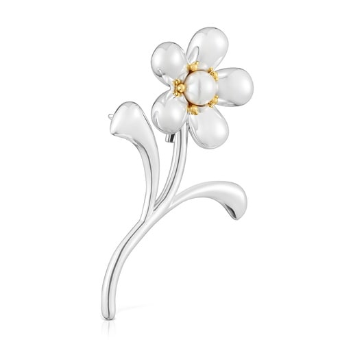 Tous Broche fleur bicolore et perle de culture Daisy