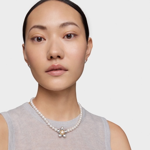 Tous Collier Bicolore Et Perles De Culture Court Daisy