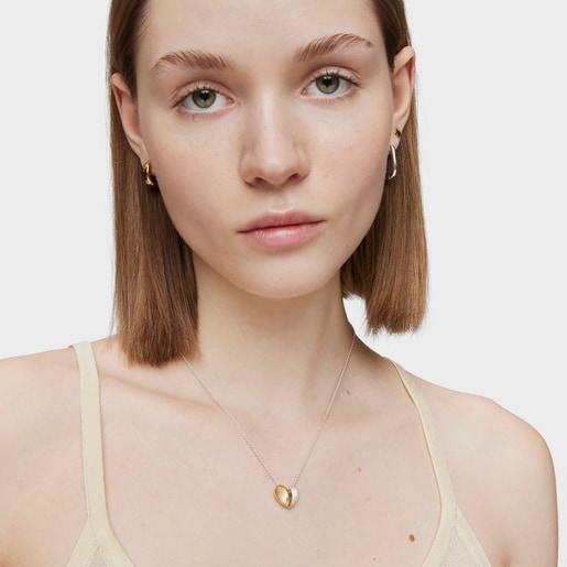 Tous Collier Double Cœur Bicolore Court My Other Half