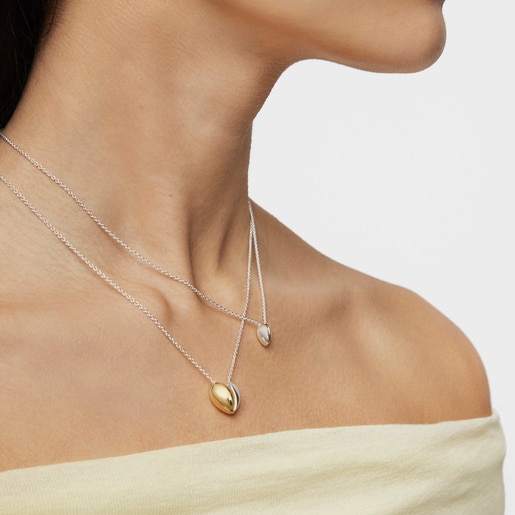 Tous Collier Double Cœur Bicolore Petit Court My Other Half