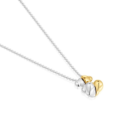 Tous Collier Double Ourson Bicolore Court My Other Half