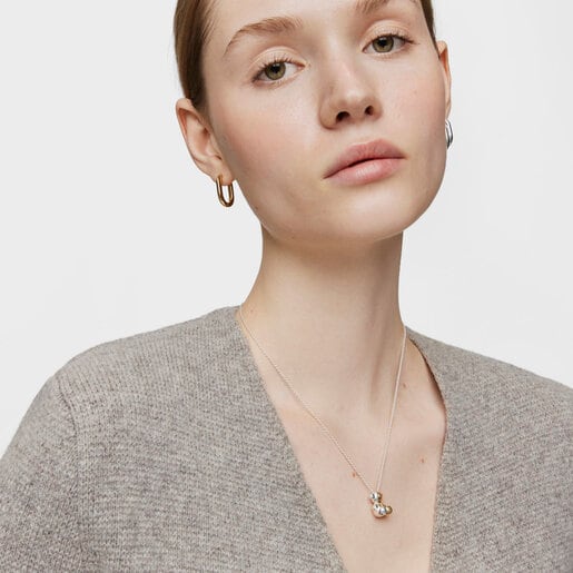 Tous Collier Double Ourson Bicolore Court My Other Half