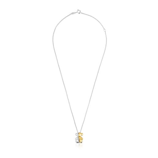 Tous Collier double ourson bicolore court My Other Half