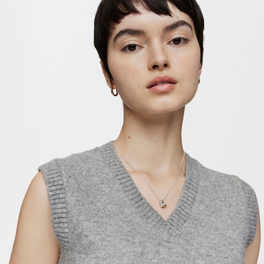 Tous Collier Double Ourson Bicolore Petit Court My Other Half