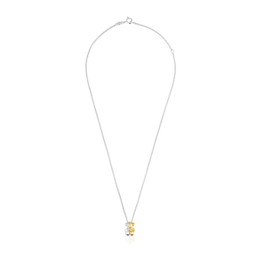 Tous Collier double ourson bicolore petit court My Other Half