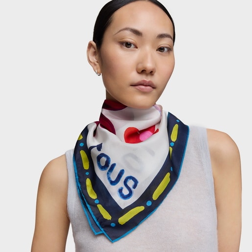 Tous Foulard Carré Bleu Marine Petit TOUS Summer Daisies