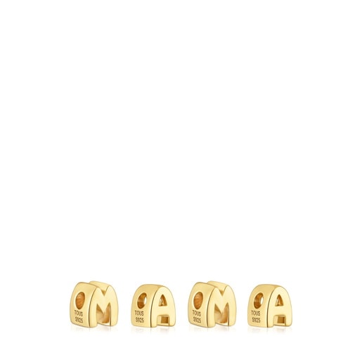 Tous Pack Charms En Argent Plaqué Or 18 ct TOUS Mama