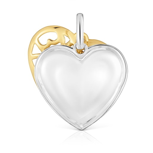 Tous Pendentif Double Cœur De Deux Couleurs Medallions