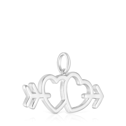 Tous Pendentif En Argent Motifs Flèche/cœur Medallions