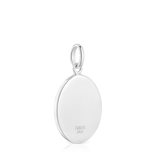 Tous Pendentif Médaille En Argent Et Calcédoine Verte Daisy