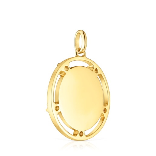 Tous Pendentif Médaille En Argent Plaqué Or 18 ct Et Topazes TOUS Basics