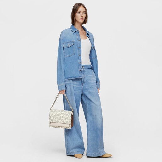 Tous Sac à Bandoulière Audree Chain Beige Moyen Kaos Icon