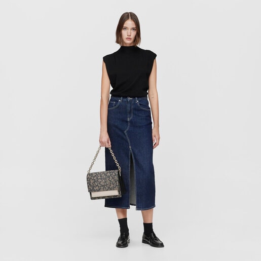 Tous Sac à Bandoulière Audree Chain Noir Moyen Kaos Icon