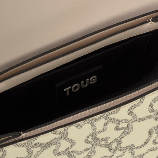 Tous Sac à Bandoulière Chain Noir Et Beige Moyen Kaos Icon