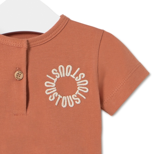 Tous Baby Bodysuit In Classic Brick Red
