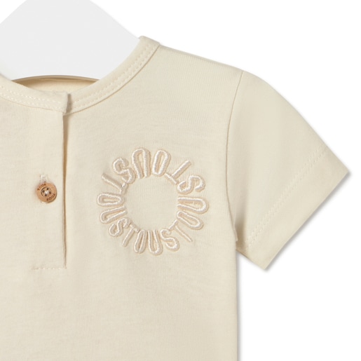 Tous Baby Bodysuit In Classic Ecru