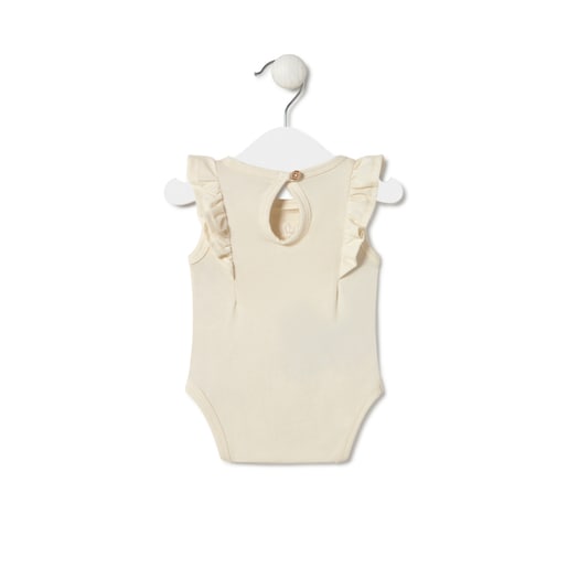 Tous Baby bodysuit with ruffles in Classic ecru