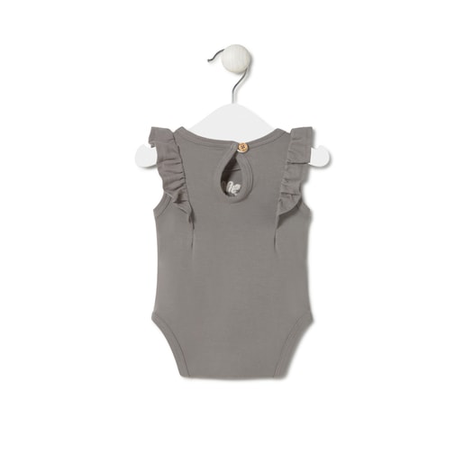 Tous Baby bodysuit with ruffles in Classic grey