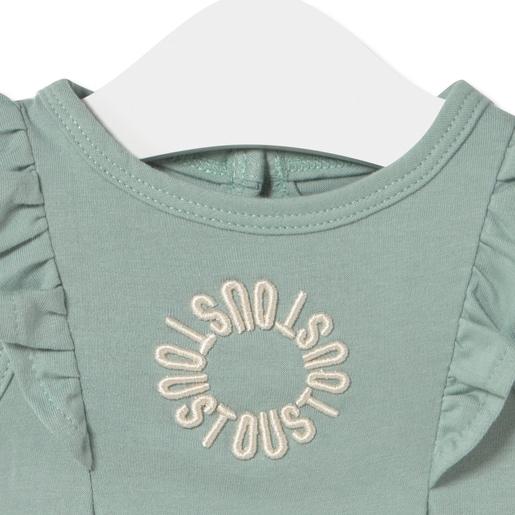 Tous Baby Bodysuit With Ruffles In Classic Mist