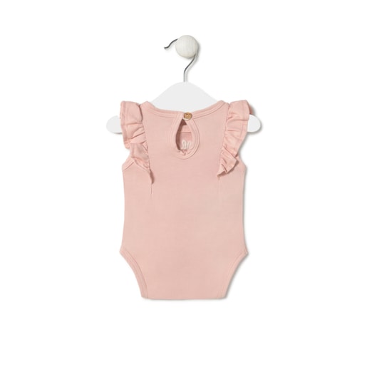 Tous Baby bodysuit with ruffles in Classic pink