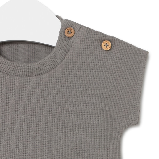 Tous Baby Bodysuit With Skirt In Classic Grey