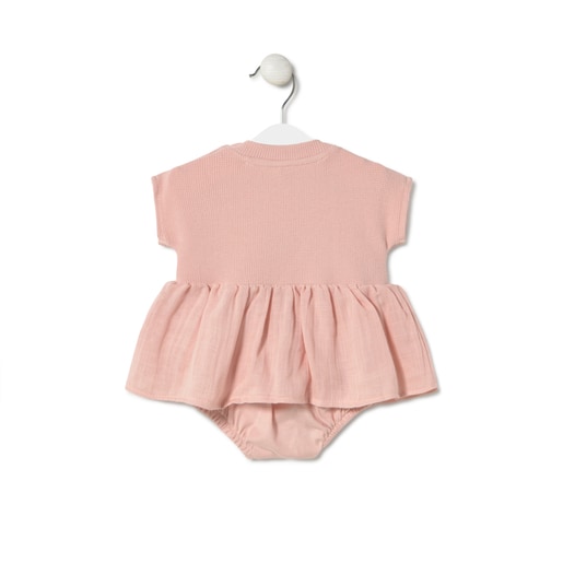 Tous Baby bodysuit with skirt in Classic pink