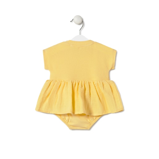 Tous Baby bodysuit with skirt in Classic yellow