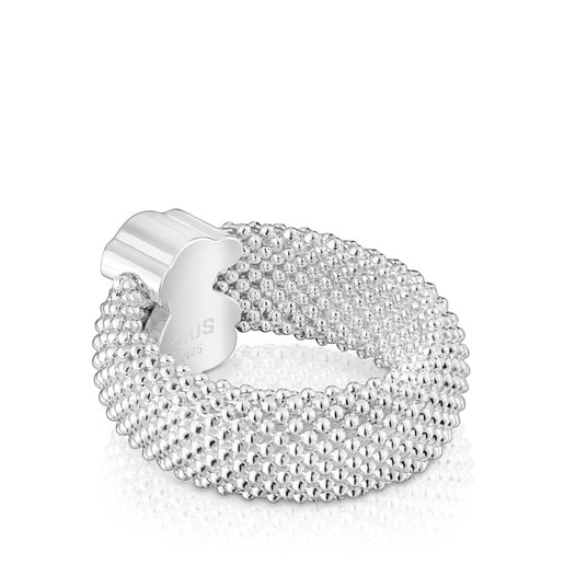 Tous Bague En Argent Motif Ourson 10 mm Icon Mesh