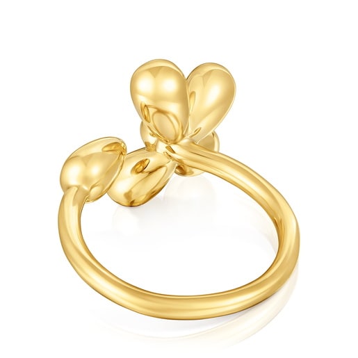 Tous Bague Ouverte En Argent Plaqué Or 18 ct Daisy